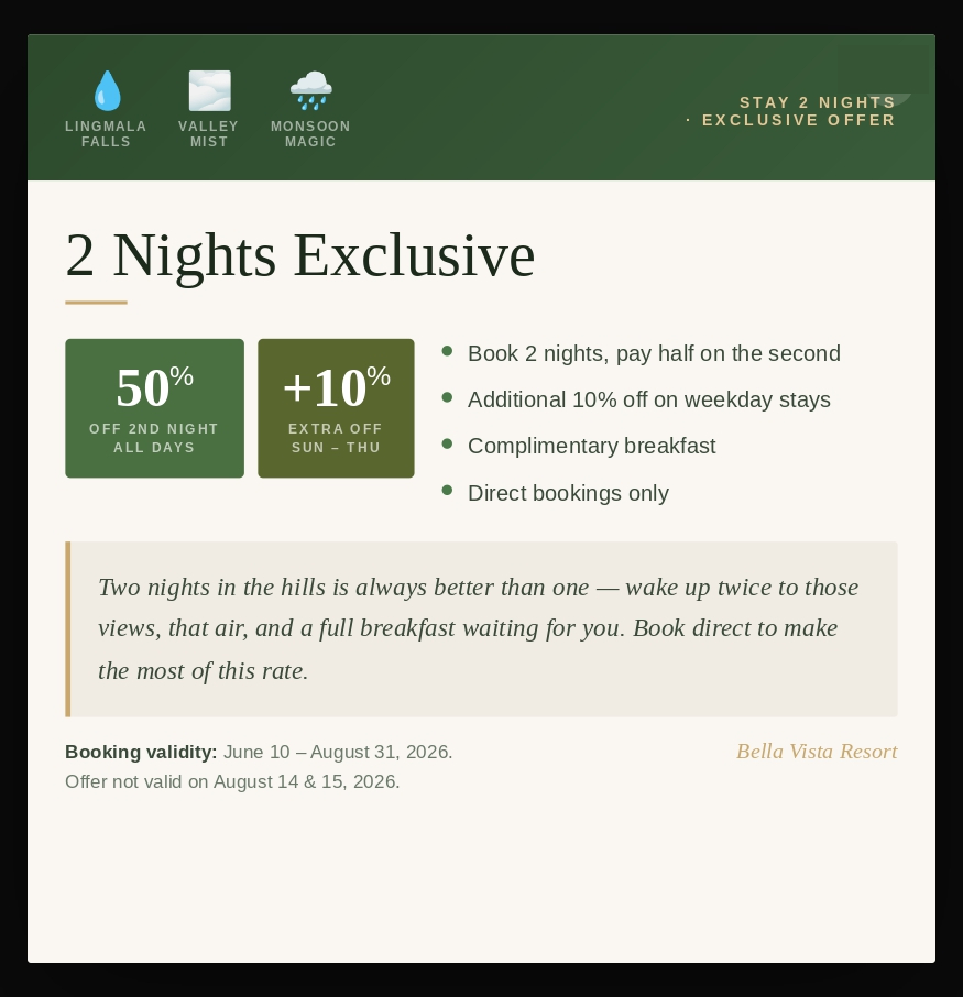 2 Nights Exclusive